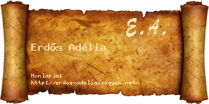 Erdős Adélia névjegykártya